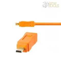TetherPro USB 2.0 A Male til Mini-B 8Pin 4,6 m Orange kabel.