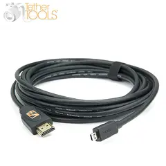 TetherPro Micro HDMI D til HDMI A 4.6 m 4,6 m HDMI kabel. Sort