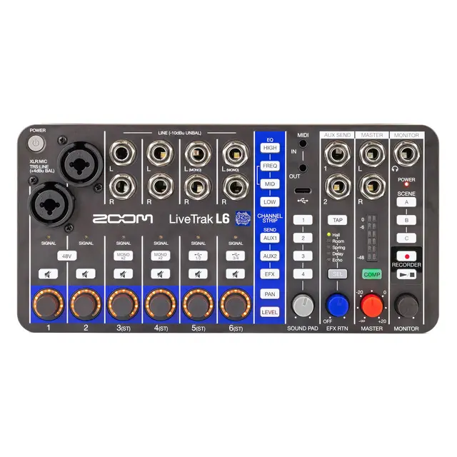 Zoom LiveTrak L6 10-Kanals Digital Mixer & Multitrack Rec 